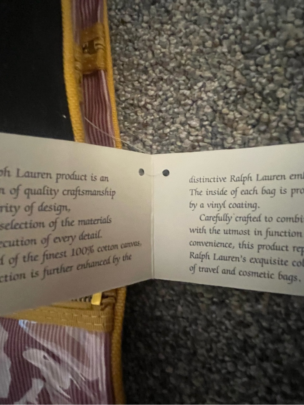 Vintage Ralph Lauren Black Canvas Travel Organizer with Yellow Piping and Crest - Picture 9 of 9